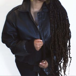 Vintage Leather Bomber Jacket